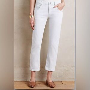Citizens Of Humanity White Cropped Boyfriend Jeans